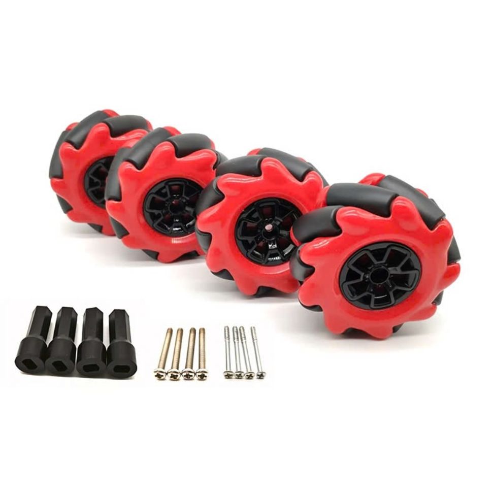 Bánh xe Mecanum K2 – Bộ 4 kèm trụ nhựa và ốc